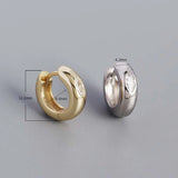 925 Sterling Silver Zircon Circle Hoop Earrings Party Bohemia Ear Jewelry