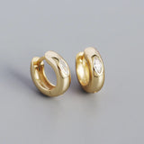 925 Sterling Silver Zircon Circle Hoop Earrings Party Bohemia Ear Jewelry