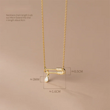 925 Sterling Silver Punk Pin Lock Water Drop Zircon Pendant Necklaces For Women