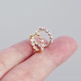 925 Silver Pave Zircon Hoop Earrings Punk Style for Women Boho Men