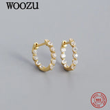 925 Silver Pave Zircon Hoop Earrings Punk Style for Women Boho Men