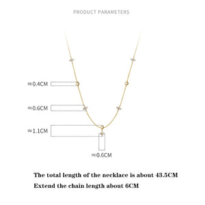 925 Silver Four-Leaf Clover Zircon Necklace For Women