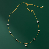 925 Silver Four-Leaf Clover Zircon Necklace For Women