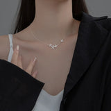 925 Silver Flower Zircon Link Chain Necklaces For Women Wedding