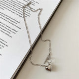 925 Silver Love Heart Pendant Necklace Wedding Punk Jewelry Gift
