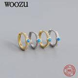 925 Silver Crystal Zircon Hoop Earrings Women Party Jewelry