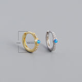 925 Silver Crystal Zircon Hoop Earrings Women Party Jewelry