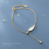 925 Silver Angel Wings Zircon Bracelet Wedding Jewelry