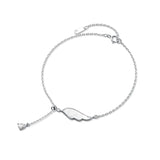 925 Silver Angel Wings Zircon Bracelet Wedding Jewelry