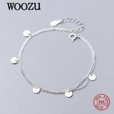 925 Silver Double Disc Chain Bracelet Women Party Jewelry