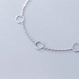 925 Sterling Silver Circle Chain Bracelets Women Ethnic Jewelry Gift