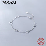 925 Sterling Silver Circle Chain Bracelets Women Ethnic Jewelry Gift