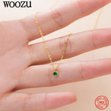 925 Silver Green Zircon Pendant Necklace