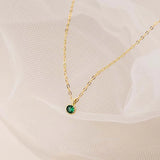 925 Silver Green Zircon Pendant Necklace