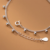925 Sterling Silver Round Beads Anklet Chain Bracelet Gothic Beach Jewelry