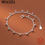 925 Sterling Silver Round Beads Anklet Chain Bracelet Gothic Beach Jewelry