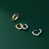 925 Silver Twist Zircon Hoop Earrings for Women Party Jewelry Gift