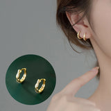 925 Silver Twist Zircon Hoop Earrings for Women Party Jewelry Gift