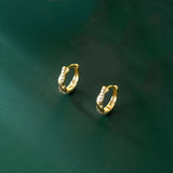 925 Silver Twist Zircon Hoop Earrings for Women Party Jewelry Gift