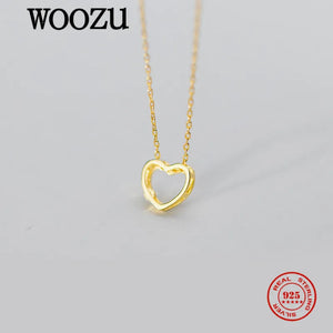 925 Silver Sweet Love Heart Pendant Necklace Wedding Jewelry