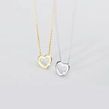 925 Silver Sweet Love Heart Pendant Necklace Wedding Jewelry