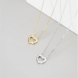 925 Silver Sweet Love Heart Pendant Necklace Wedding Jewelry