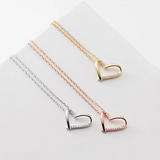 925 Silver Heart Zircon Pendant Necklace Romantic Jewelry