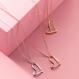 925 Silver Heart Zircon Pendant Necklace Romantic Jewelry
