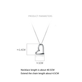 925 Silver Heart Zircon Pendant Necklace Romantic Jewelry
