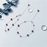 925 Silver Red Beads Charm Bracelet