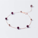 925 Silver Red Beads Charm Bracelet