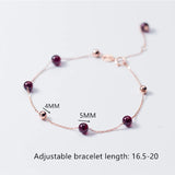 925 Silver Red Beads Charm Bracelet