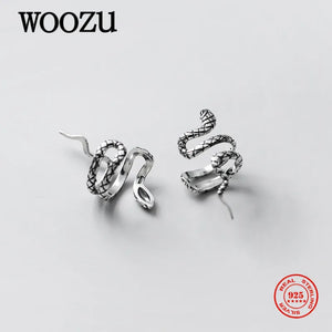 Real 925 Sterling Silver Snake Ear Cuffs Wedding Earrings