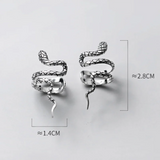 Real 925 Sterling Silver Snake Ear Cuffs Wedding Earrings