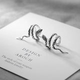Real 925 Sterling Silver Snake Ear Cuffs Wedding Earrings