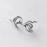 Real 925 Sterling Silver Snake Ear Cuffs Wedding Earrings