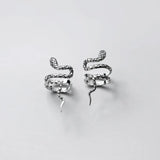 Real 925 Sterling Silver Snake Ear Cuffs Wedding Earrings