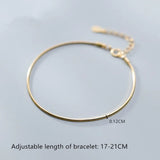 925 Silver Golden Snake Bone Bracelet Women Party Jewelry Gift