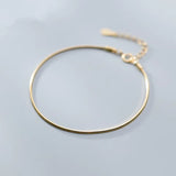 925 Silver Golden Snake Bone Bracelet Women Party Jewelry Gift