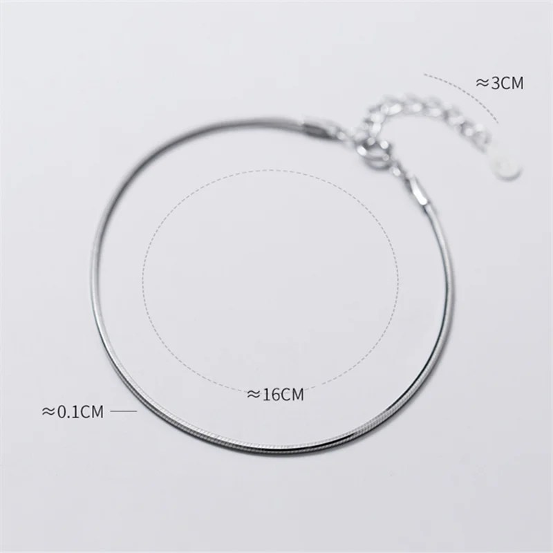 925 Silver Golden Snake Bone Bracelet Women Party Jewelry Gift