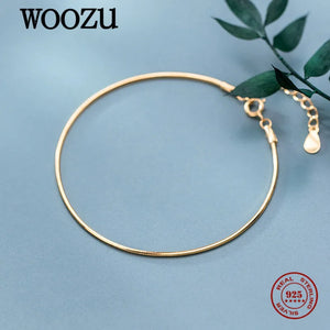 925 Silver Golden Snake Bone Bracelet Women Party Jewelry Gift
