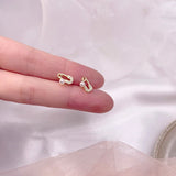 925 Silver Zircon Pearl Stud Earrings 14k Plated Party Jewelry