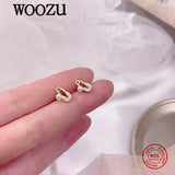 925 Silver Zircon Pearl Stud Earrings 14k Plated Party Jewelry