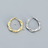 925 Silver Vintage Twist Circle Hoop Earrings for Women Unique Jewelry Gift
