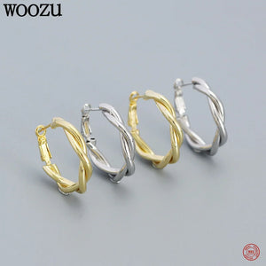 925 Silver Vintage Twist Circle Hoop Earrings for Women Unique Jewelry Gift