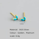 925 Silver Purple Stone Studs Earrings for Women