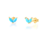 925 Silver Purple Stone Studs Earrings for Women