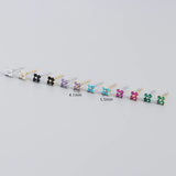 925 Silver Purple Stone Studs Earrings for Women