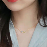 Romantic Heart Zircon Pendant 925 Silver Necklace