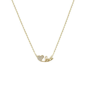 Romantic Heart Zircon Pendant 925 Silver Necklace